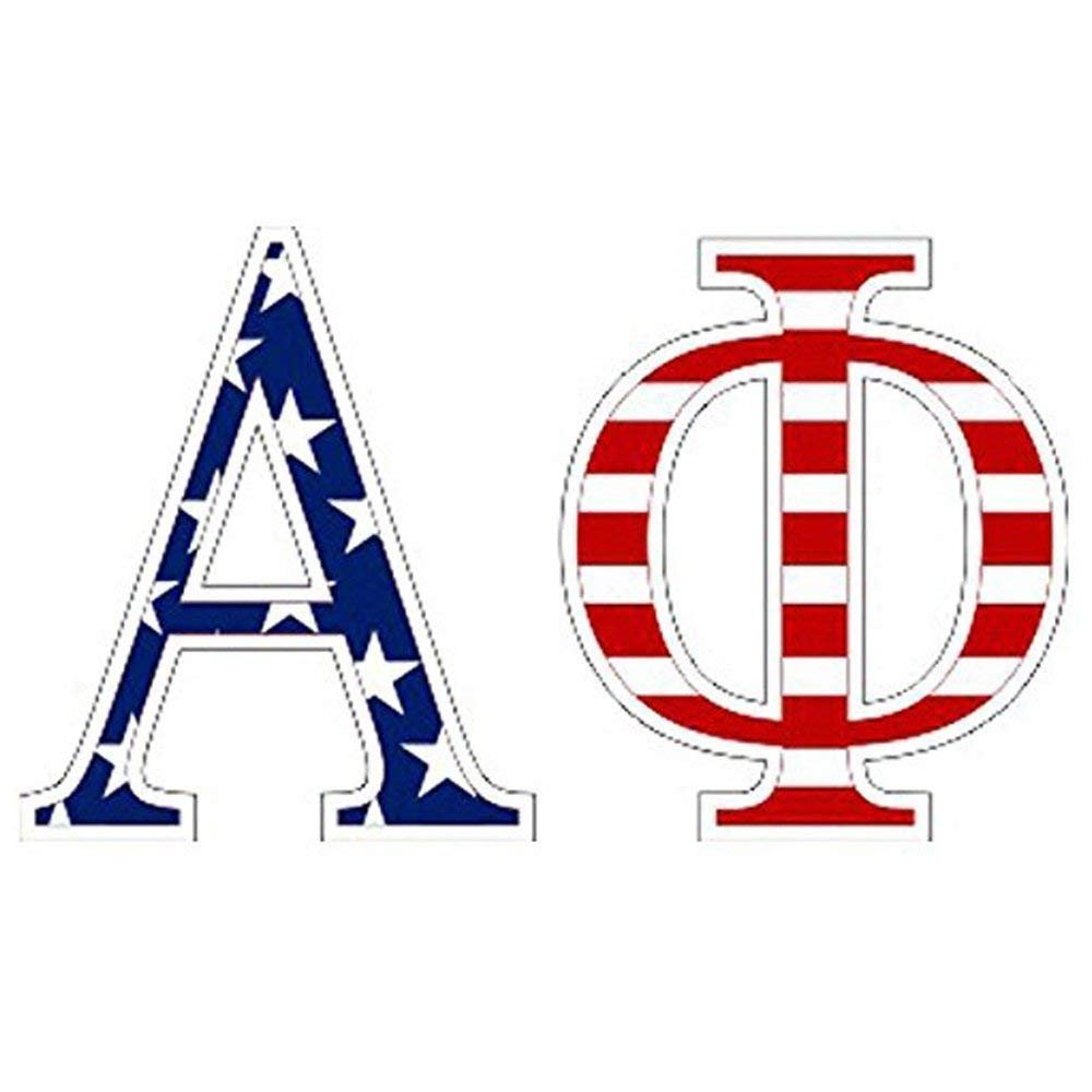 Alpha Phi American Flag Greek Letter Sticker - 2.5" Tall