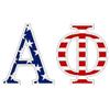 Alpha Phi American Flag Greek Letter Sticker - 2.5" Tall view 1