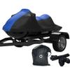 Weatherproof Jet Ski Cover Compatible with 2009-2026 SEA DOO Wake 155 / Wake 170 - Blue/Black Color - Trailerable - Protects from Rain, Sun, and More, Includes Trailer Straps and Storage Bag view 1