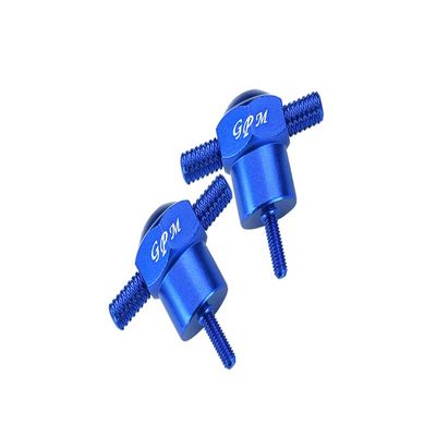 GPM For Traxxas Unlimited Desert Racer 4X4 (#85076-4) Upgrade Parts Aluminum Spare Tire Locking - 2Pc Set Blue