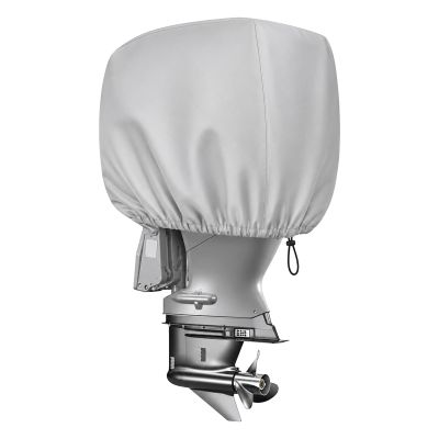 Outboard Motor Cover - Trailerable Boat Engine Protection Shield, Compatible with Mercury Yamaha Suzuki Evinrude, 600D Heavy Duty Canvas, 1 PCS (25HP-50hp)