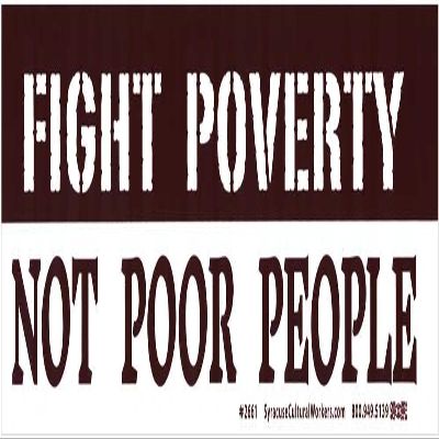 Syracuse Cultural Workers Fight Poverty Not Poor People - Magnetic Bumper Sticker/Decal Magnet (11.5" X 3")