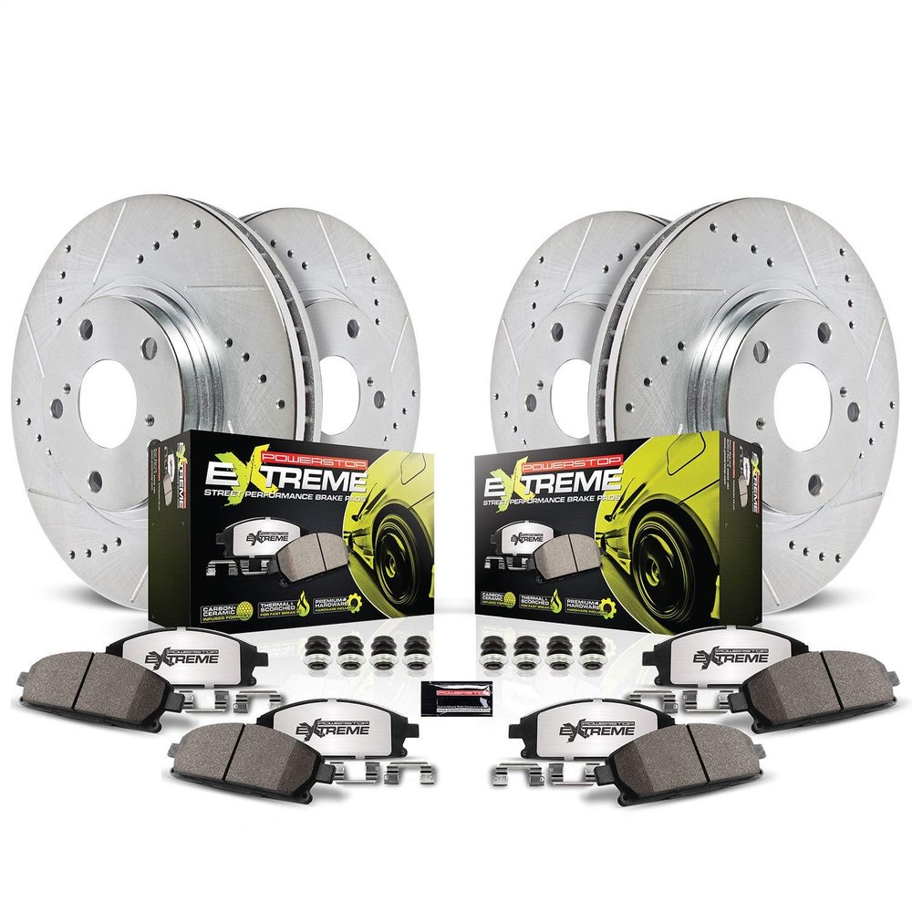 PowerStop Z26 Street Performance Brake Pad Rotor Kit Front & Rear K5801-26