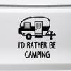 Minglewood Trading I'd Rather Be Camping Vinyl Decal Sticker 5" x 5.5" Outdoor Adventure Car Window Graphic Waterproof Die Cut Camper Tent Hiking RV Travel Sticker - Brown view 3