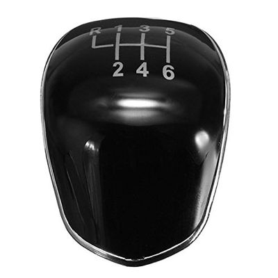 CoCocina 6 Speed Gear Shift Knob Cap Cover For Ford Focus Fiesta Replacement Black Chrome - Black