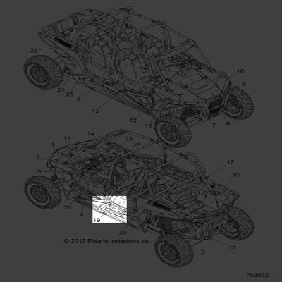 Polaris 7187319 Rear Right Hand Lower Door Decal RZR XP EPS Lifter High 1000 4