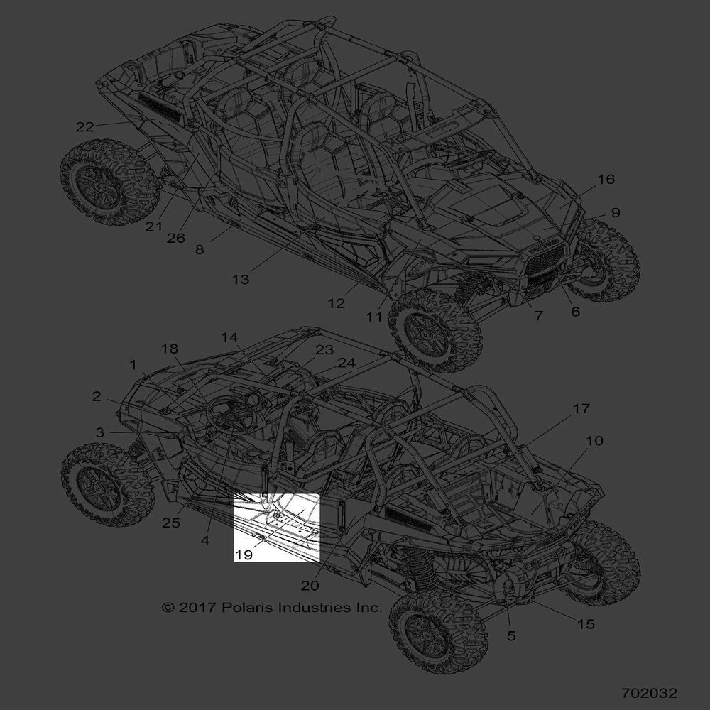 Polaris 7187319 Rear Right Hand Lower Door Decal RZR XP EPS Lifter High 1000 4