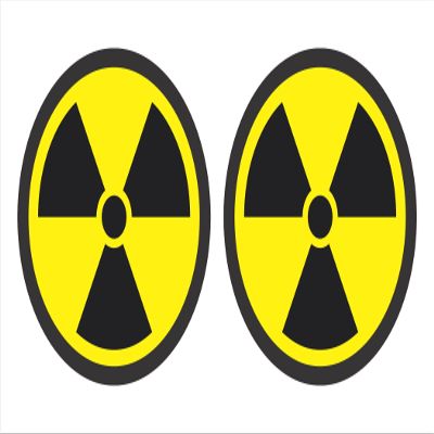 Nuclear Radiation Sign Warning Symbol bio Hazard Sticker Car Bumper Window Nuke Radioactive 3 inch Stickers - Individually Die-Cut Sheet of 2