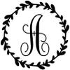 Minglewood Trading Monogram Wreath 10" x 10" Vinyl Decal Sticker - Single Initial Letter - 20 Color Options - Gold view 1