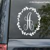 Minglewood Trading Monogram Wreath 10" x 10" Vinyl Decal Sticker - Single Initial Letter - 20 Color Options - Gold view 2