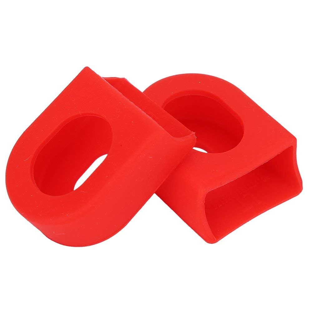 Tbest Chainstay Protector,ycle Crank Arm Boots Soft Cover Silicon Sleeve Crank Protector Gear Set (Pack of 2)(Red) crank arm boots
