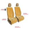 ShearComfort Front Seats Custom Sheepskin Seat Covers Compatible with Oldsmobile Alero (1999-2006) in Tan for Buckets w/Adjustable Headrests view 4