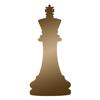 Applicable Pun Chess King Piece Silhouette - Vinyl Decal for Outdoor Use on Cars, ATV, Boats, Windows and More - Copper 4 inch view 1