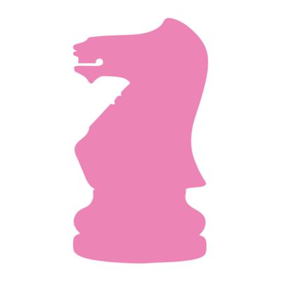 Applicable Pun Chess Knight Piece Silhouette - Vinyl Decal for Outdoor Use on Cars, ATV, Boats, Windows and More - Light Pink 3 inch