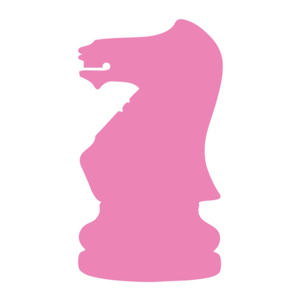 Applicable Pun Chess Knight Piece Silhouette - Vinyl Decal for Outdoor Use on Cars, ATV, Boats, Windows and More - Light Pink 3 inch