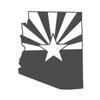 Applicable Pun Arizona State Flag Cut from Silhouette - Vinyl Decal for Outdoor Use on Cars, ATV, Boats, Windows and More - Dark Grey 3 inch view 1