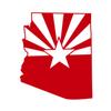 Applicable Pun Arizona State Flag Cut from Silhouette - Vinyl Decal for Outdoor Use on Cars, ATV, Boats, Windows and More - Red 4 inch view 1