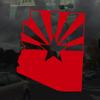 Applicable Pun Arizona State Flag Cut from Silhouette - Vinyl Decal for Outdoor Use on Cars, ATV, Boats, Windows and More - Red 4 inch view 2