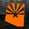 Applicable Pun Arizona State Flag Cut from Silhouette - Vinyl Decal for Outdoor Use on Cars, ATV, Boats, Windows and More - Orange 7 inch view 2