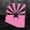 Applicable Pun Arizona State Flag Cut from Silhouette - Vinyl Decal for Outdoor Use on Cars, ATV, Boats, Windows and More - Light Pink 4 inch view 2
