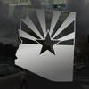 Applicable Pun Arizona State Flag Cut from Silhouette - Vinyl Decal for Outdoor Use on Cars, ATV, Boats, Windows and More - Silver 5 inch view 2