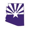 Applicable Pun Arizona State Flag Cut from Silhouette - Vinyl Decal for Outdoor Use on Cars, ATV, Boats, Windows and More - Purple 5 inch view 1