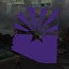 Applicable Pun Arizona State Flag Cut from Silhouette - Vinyl Decal for Outdoor Use on Cars, ATV, Boats, Windows and More - Purple 5 inch view 2