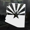 Applicable Pun Arizona State Flag Cut from Silhouette - Vinyl Decal for Outdoor Use on Cars, ATV, Boats, Windows and More - White 4 inch view 2