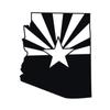 Applicable Pun Arizona State Flag Cut from Silhouette - Vinyl Decal for Outdoor Use on Cars, ATV, Boats, Windows and More - Black 3 inch view 1