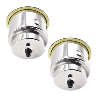 MARINE CITY Red LED Light Cup Holder with Drain, Stainless Steel, Durable, Corrosion-Resistant, Easy Installation for Boats, Poker Tables, Yachts, Ships (Pack of 2)