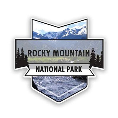 2-Pack Rocky Mountain National Park Decal Sticker | 4.7-Inches by 4.4-Inches | Premium Quality Vinyl Sticker | UV Protective Laminate | PD959