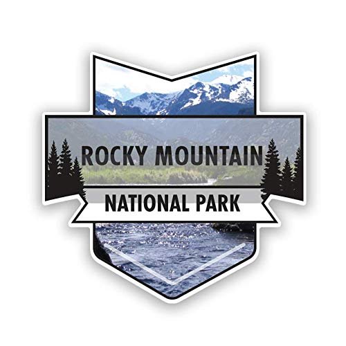 2-Pack Rocky Mountain National Park Decal Sticker | 4.7-Inches by 4.4-Inches | Premium Quality Vinyl Sticker | UV Protective Laminate | PD959
