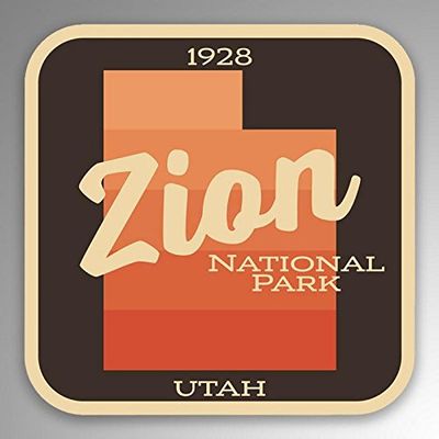 2-Pack Zion National Park Decal Sticker | 4-Inches by 4-Inches | Premium Quality Vinyl Sticker | UV Protective Laminate | PD1028