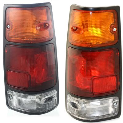 Go-Parts - Tail Lights Assembly Pair/Set for 1988-1995 Isuzu Pickup with Black Trim, Right (Passenger) and Left (Driver) Sides Replacement 1989 1990 1991 1992 1993 1994 1995 1996