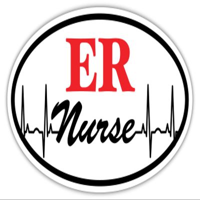 5 Piece Set |ER RN Heart Monitor Heart Beat Nurse BSN NP Sticker Decal 3x5 inches