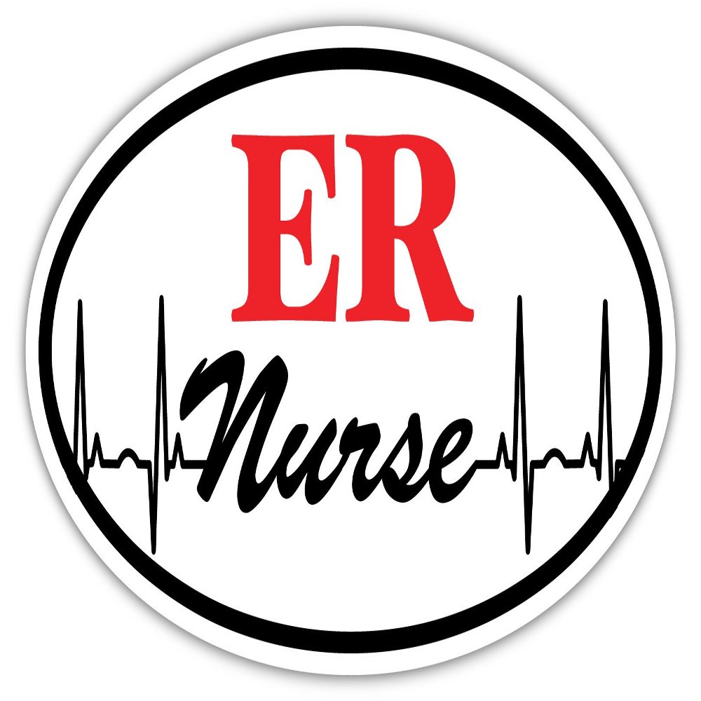 5 Piece Set |ER RN Heart Monitor Heart Beat Nurse BSN NP Sticker Decal 3x5 inches