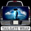 T303 Wolf Tailgate Wrap Vinyl Graphic Decal Sticker F150 F250 F350 Ram Silverado Sierra Tundra Ranger Frontier Titan Tacoma 1500 2500 3500 Bed Cover view 1
