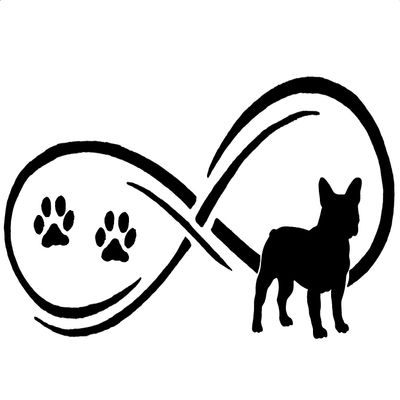 Bluegrass Decals H1110 French Bulldog Infinity Dog Decal Sticker (Black)