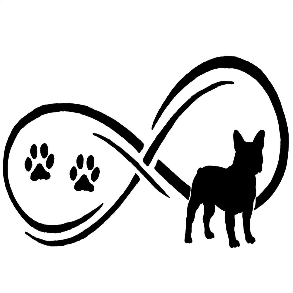 Bluegrass Decals H1110 French Bulldog Infinity Dog Decal Sticker (Black)