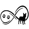 Bluegrass Decals H1110 French Bulldog Infinity Dog Decal Sticker (Black) view 1