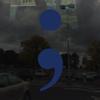 Applicable Pun Semicolon Symbol of Hope - Vinyl Decal for Outdoor Use on Cars, ATV, Boats, Windows and More - Dark Blue (Navy) 3 inch view 2