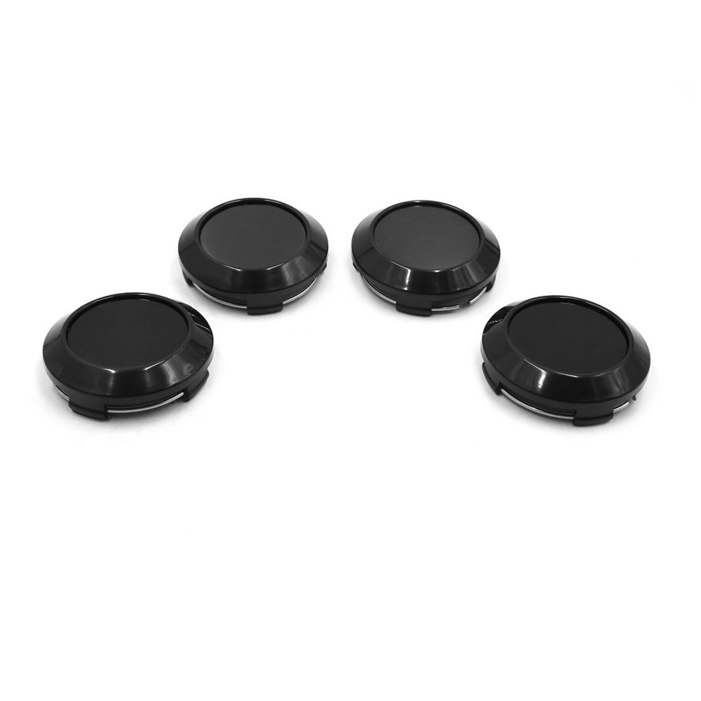 uxcell 4pcs 64mm Dia 4 Lugs Car Tire Wheel Center Hub Cap Cover w Black Badge Sticker
