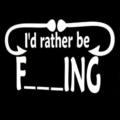 DecalDestination I'd Rather Be Fishing Vinyl Decal Car Sticker Creative Fashion Laptop Accessories Approximately 8"X 5" (WHITE)