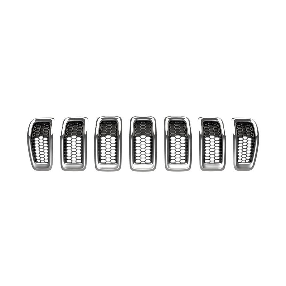 Jeep Cherokee Chrome Front Grille Trim Ring Inserts Mopar OEM