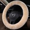 OGLAND Fuzzy Sheepskin Car Steering Wheel Cover for Women | Soft Wool Girly view 3
