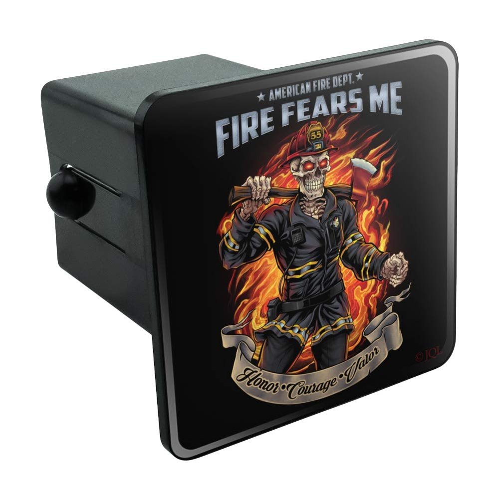 GRAPHICS & MORE American Fire Department Firefighter Skeleton Fears Me Tow Trailer Hitch Cover Plug Insert