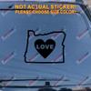 I Love Oregon Map Outline Decal Sticker Home Car Vinyl Pick Size Color (Black, 4'' (10.2cm)) view 1