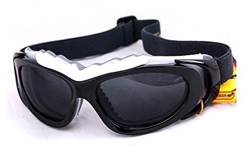 VOLOCOVER Outdoor Sports Goggles For Cycling Motorcycle Can Be Equipped With Polarized Myopia Lens (White Gray+Polarized Sunglasses Lens)