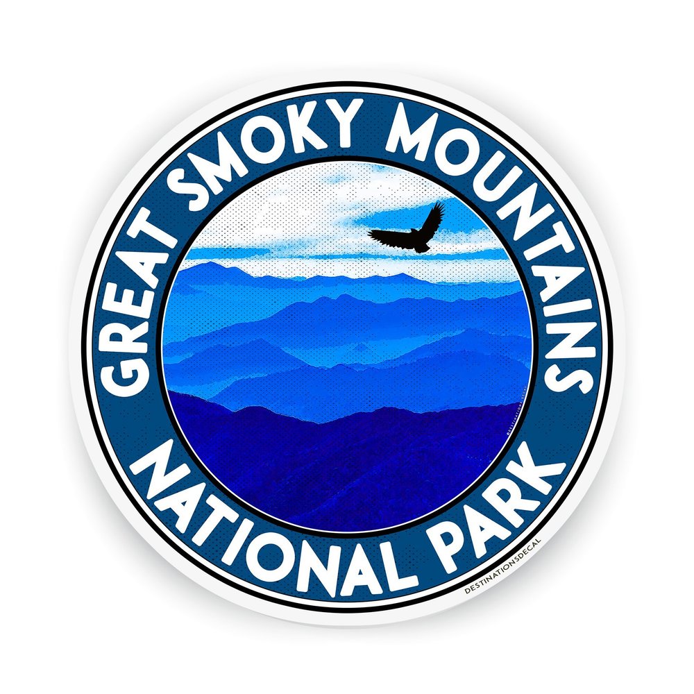 3.5" Great Smoky Mountains National Park Vinyl Decal Sticker Tennessee Blue