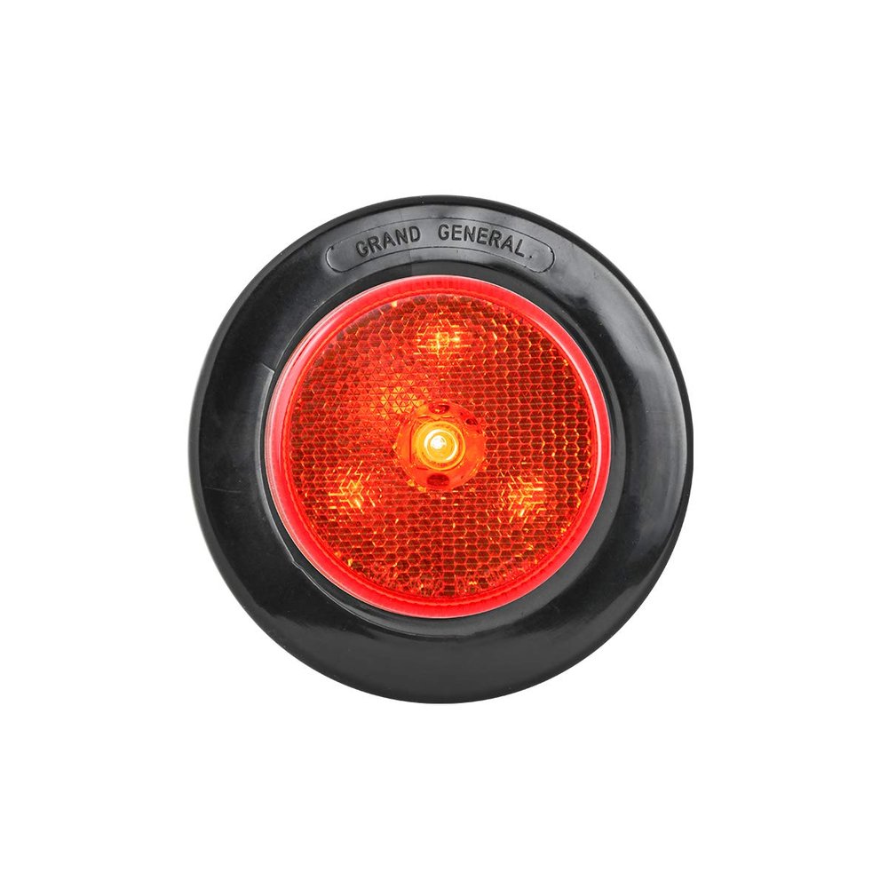 Grand General 76977 Marker Light (2.5" Reflector Red/Red LED with Grommet), 1 Pack